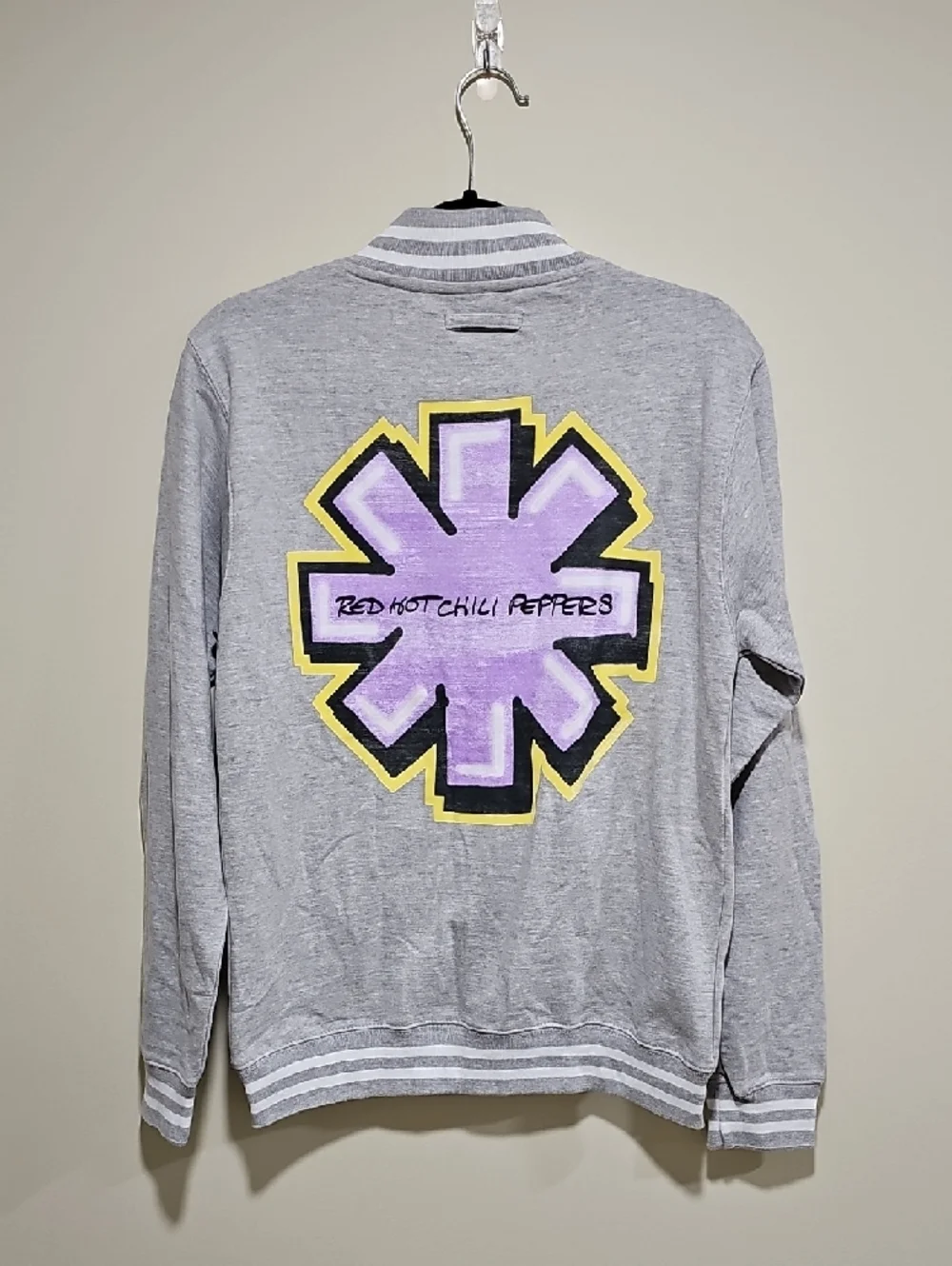 Gray Varsity Jacket with Purple Patch - Picture 3 of 3